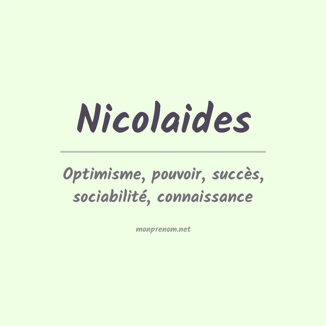 Signification du Prénom Nicolaides