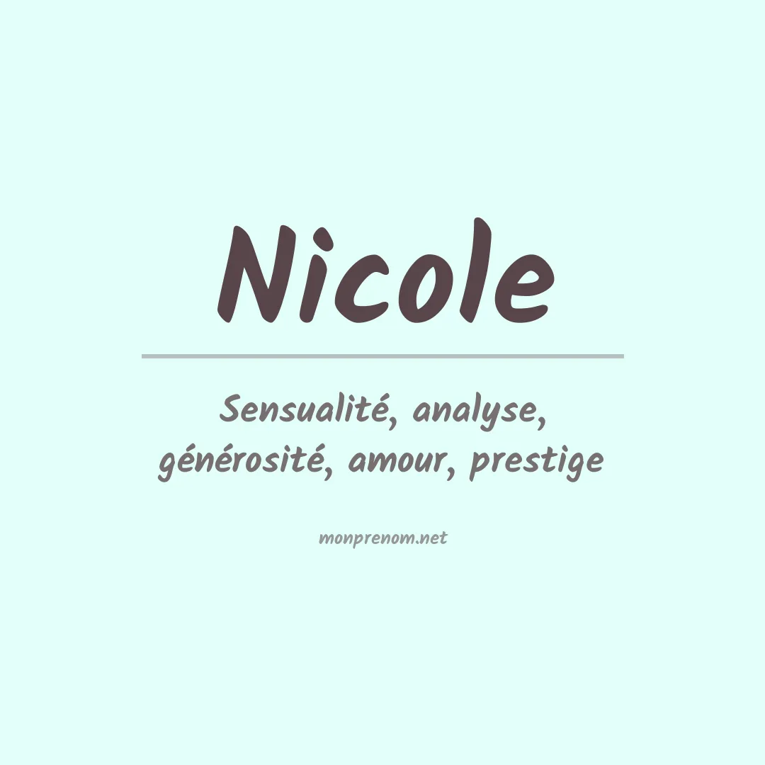 Signification du Prénom Nicole