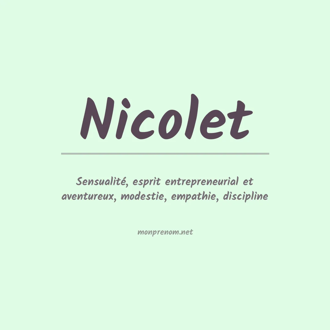 Signification du Prénom Nicolet