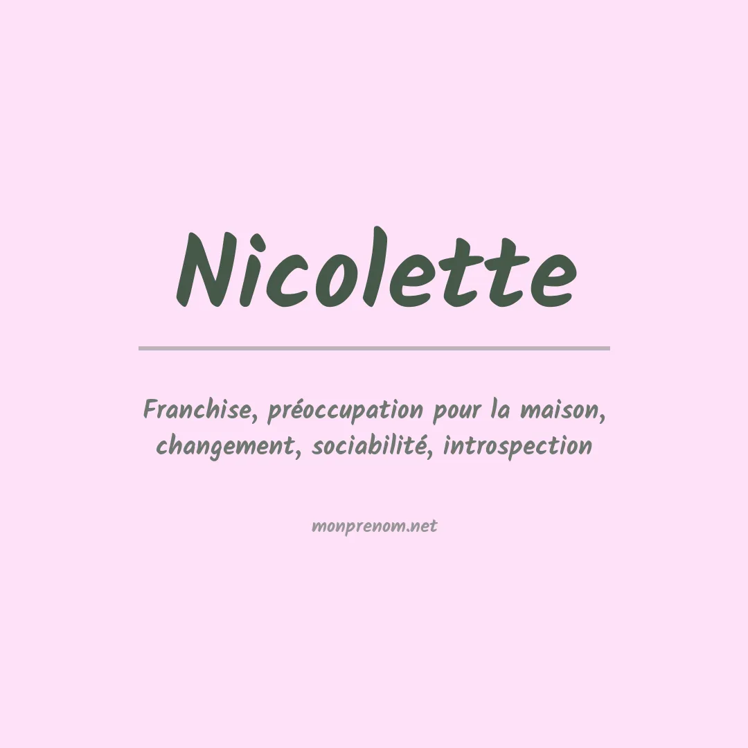 Signification du Prénom Nicolette