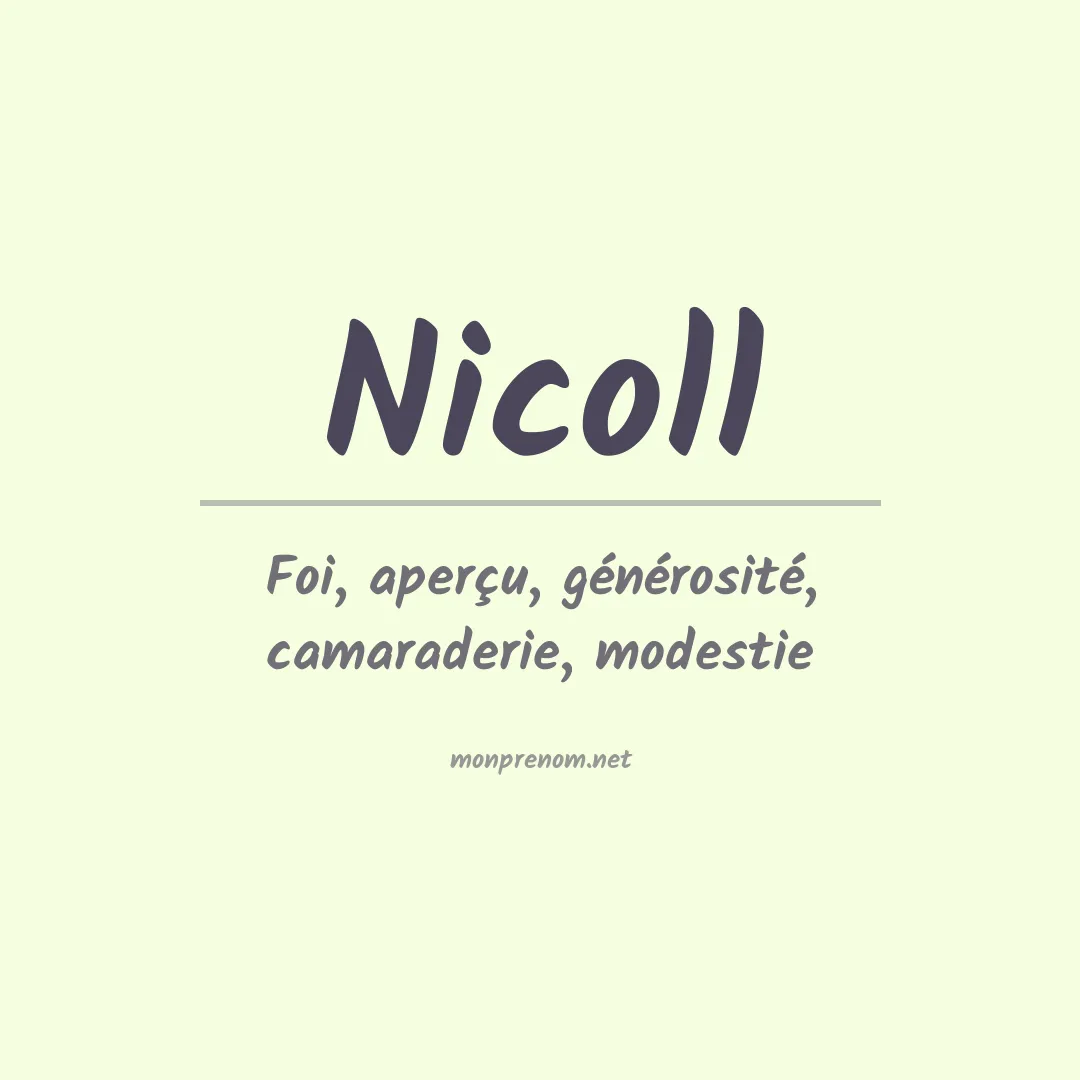 Signification du Prénom Nicoll