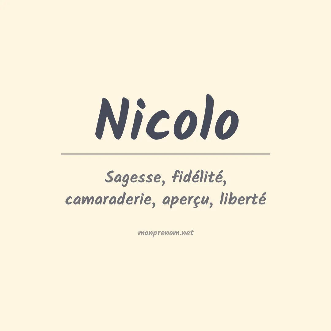 Signification du Prénom Nicolo