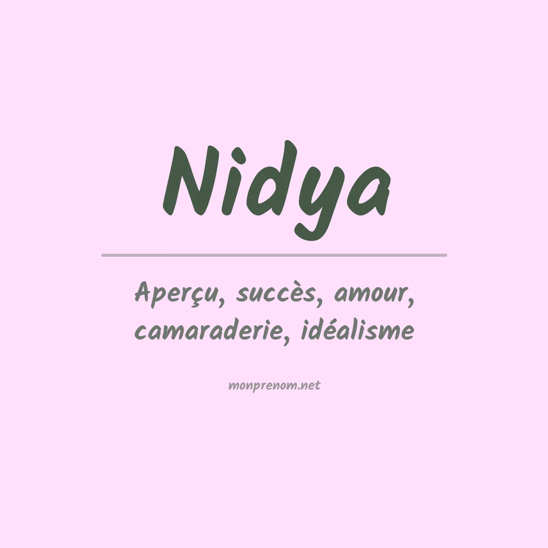 Signification du Prénom Nidya