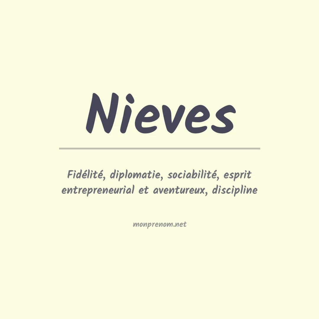 Signification du Prénom Nieves