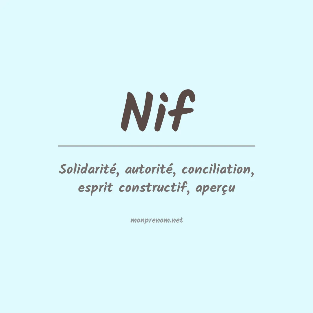 Signification du Prénom Nif