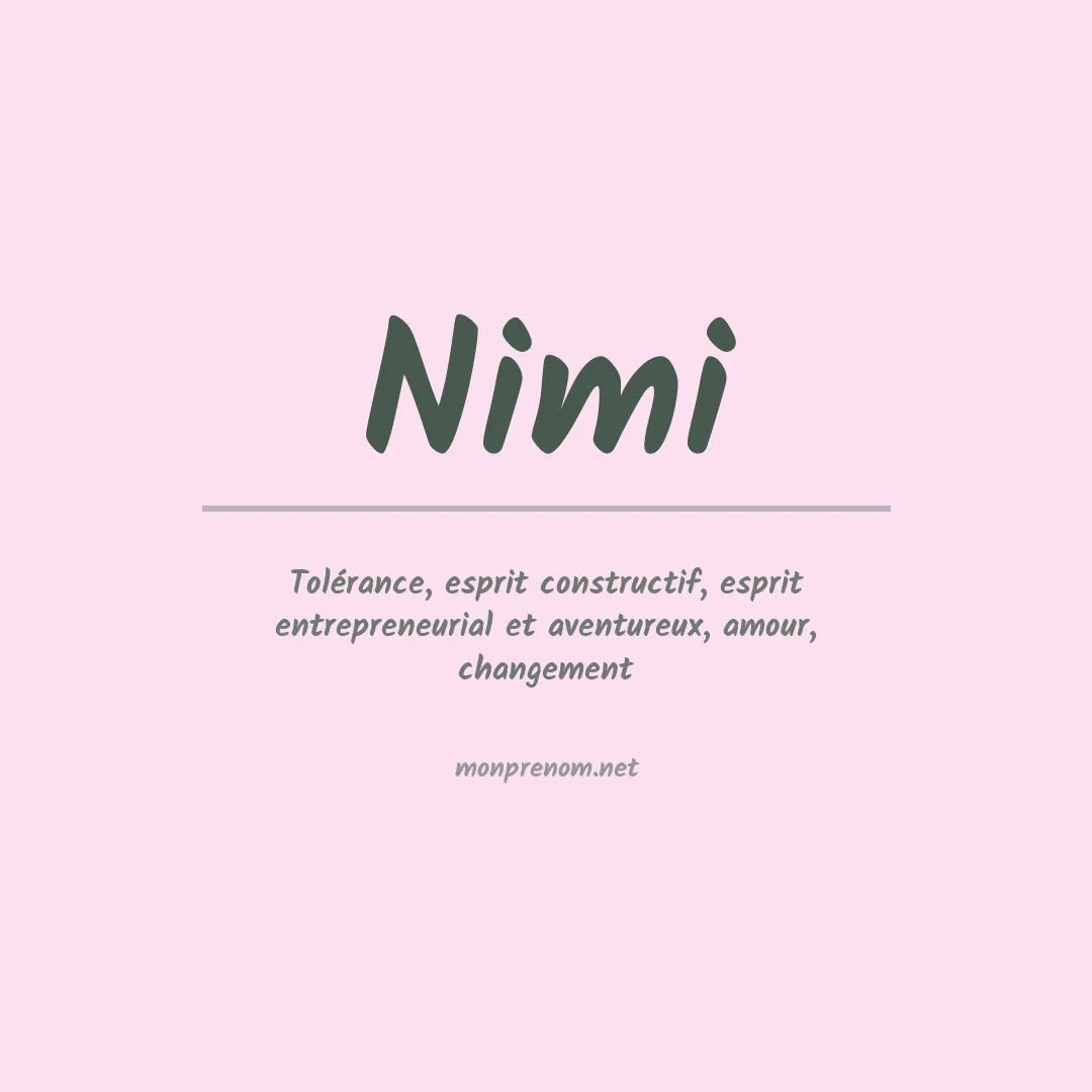 Signification du Prénom Nimi Signification du Prénom Nimi