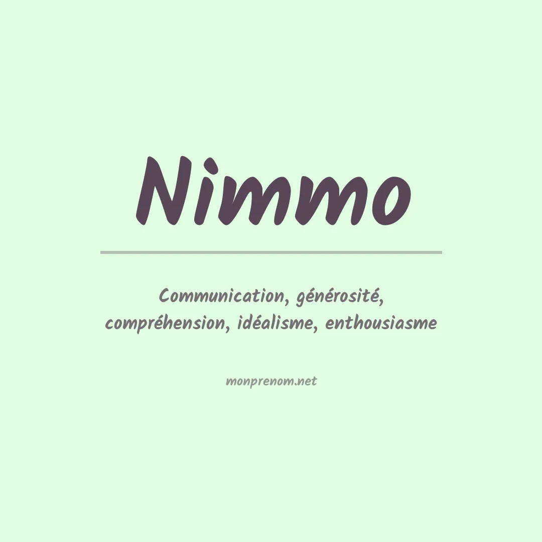 Signification du Prénom Nimmo