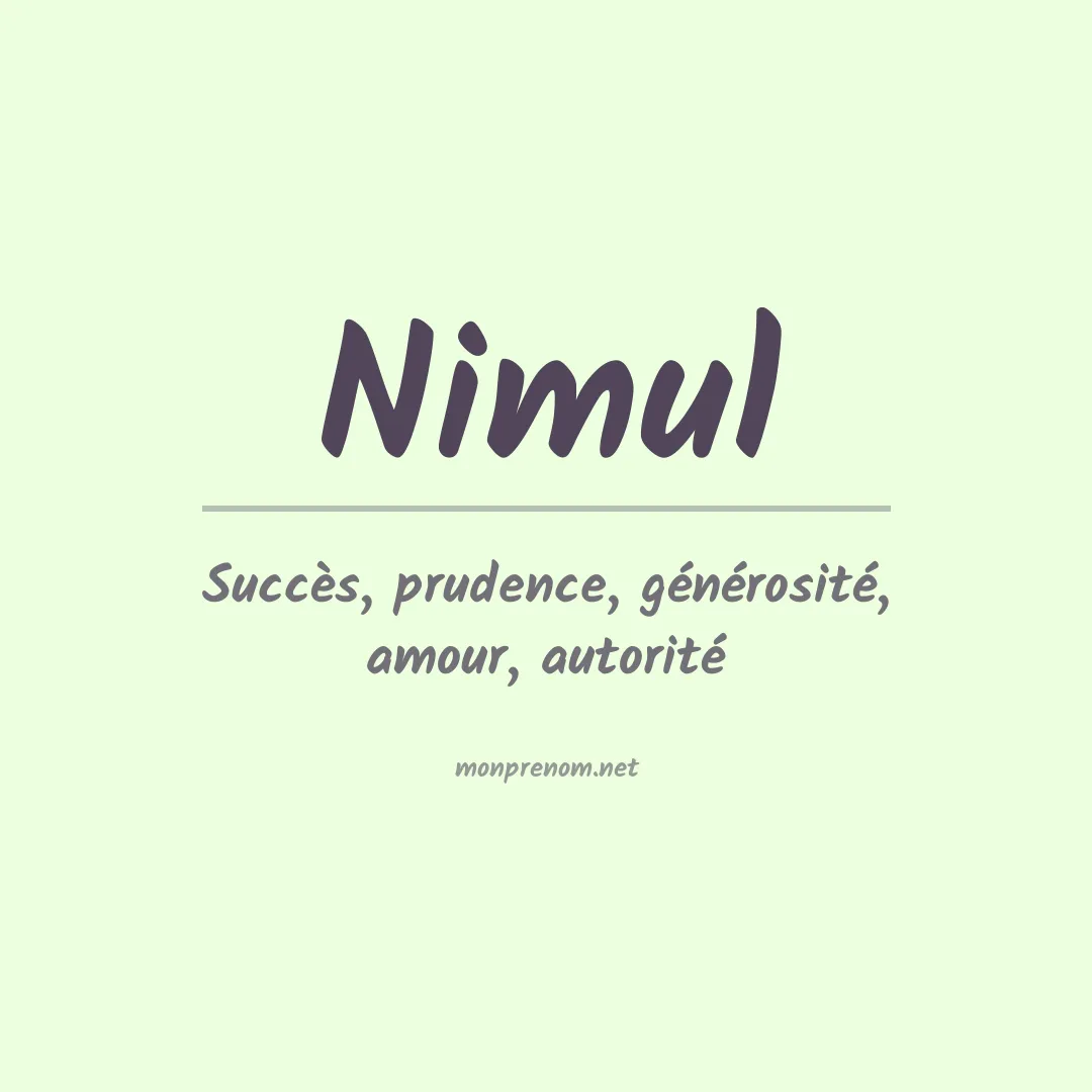 Signification du Prénom Nimul