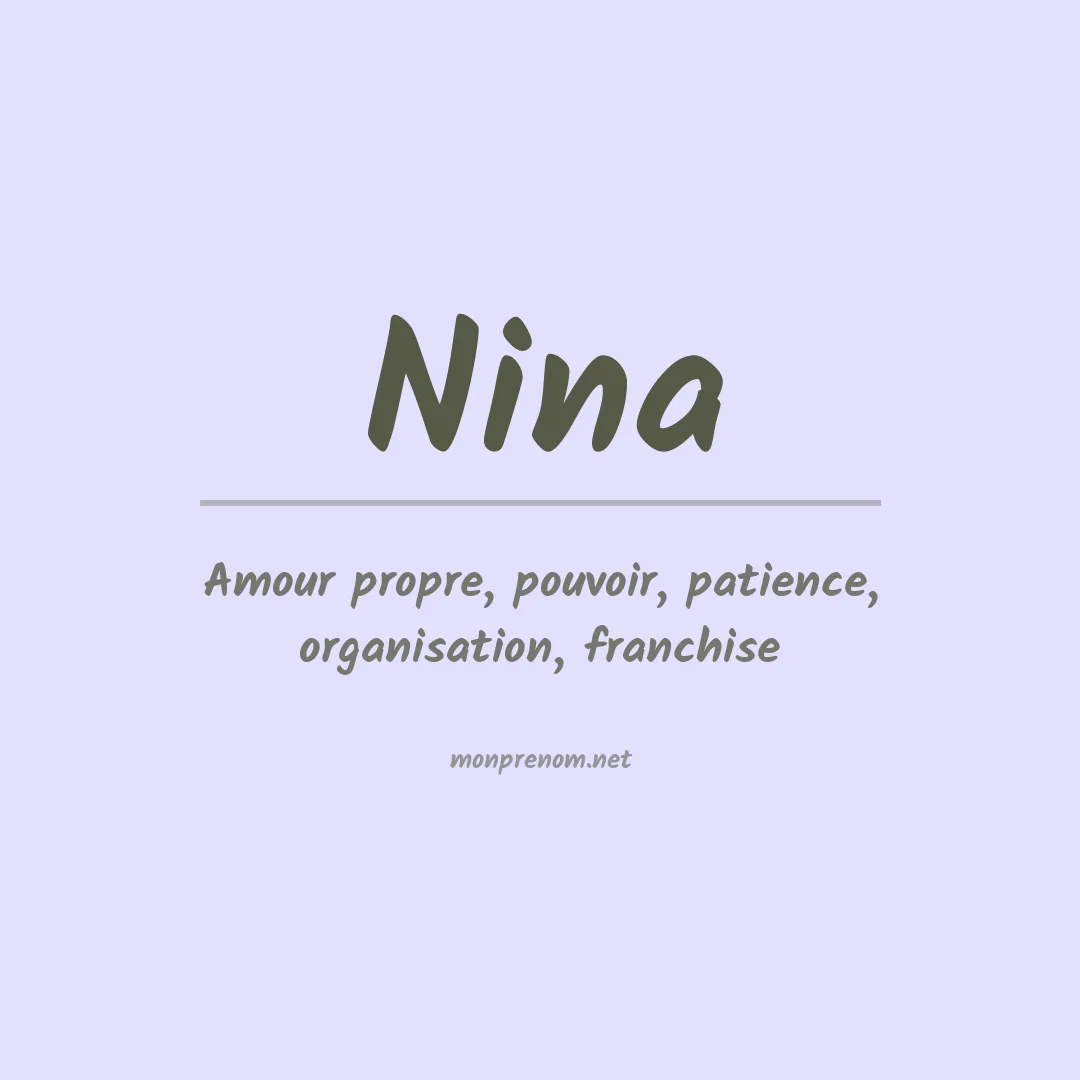 Signification du Prénom Nina