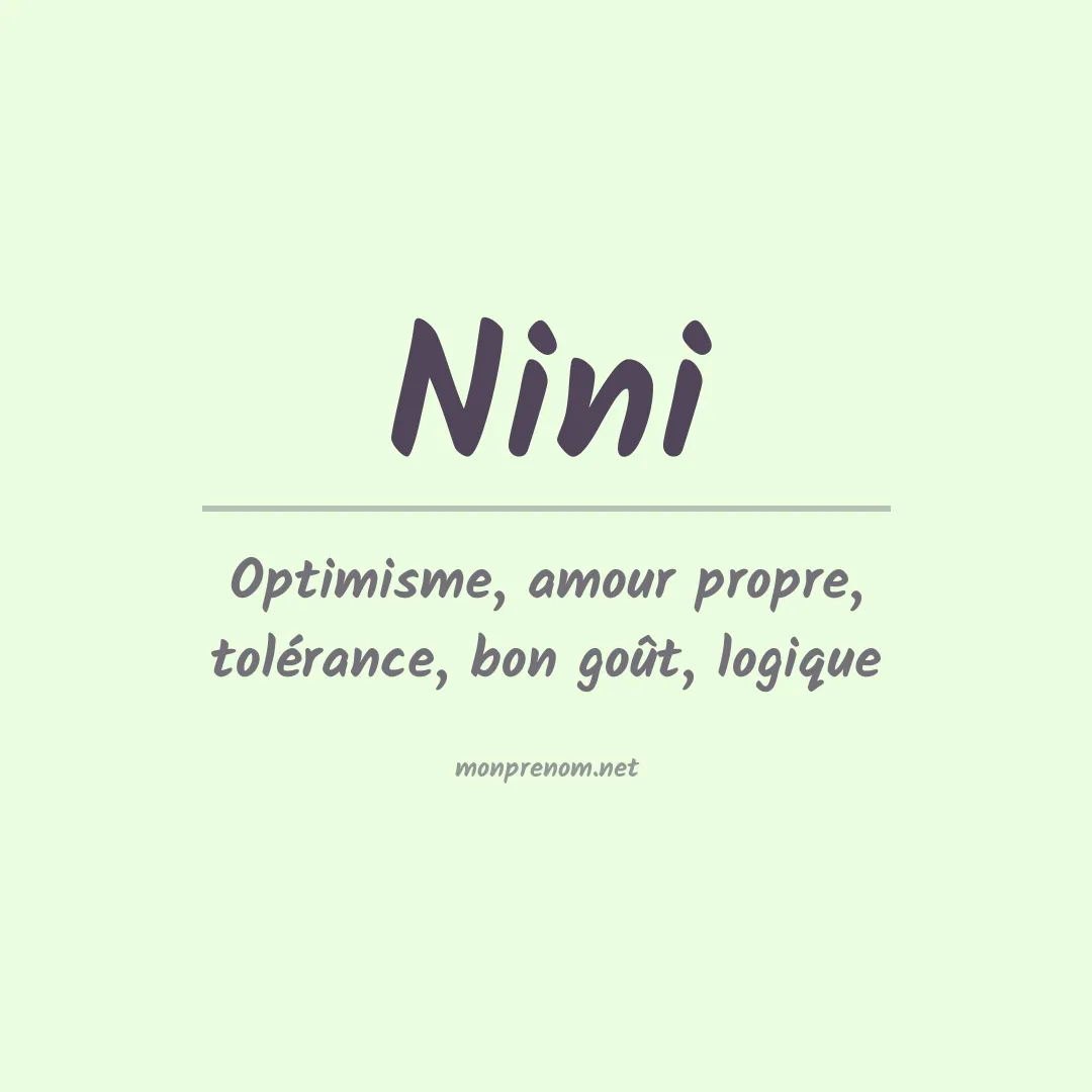 Signification du Prénom Nini