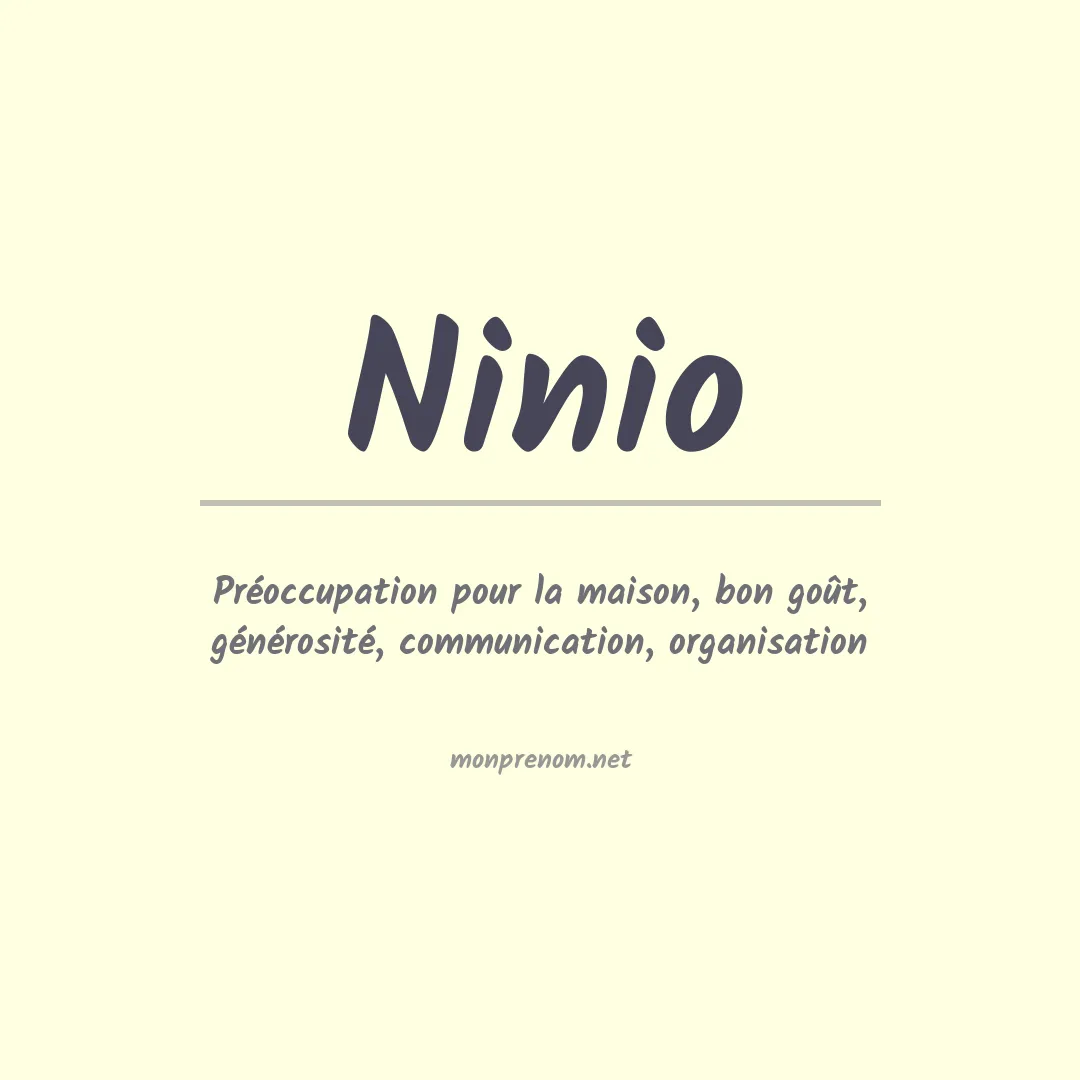 Signification du Prénom Ninio Signification du Prénom Ninio