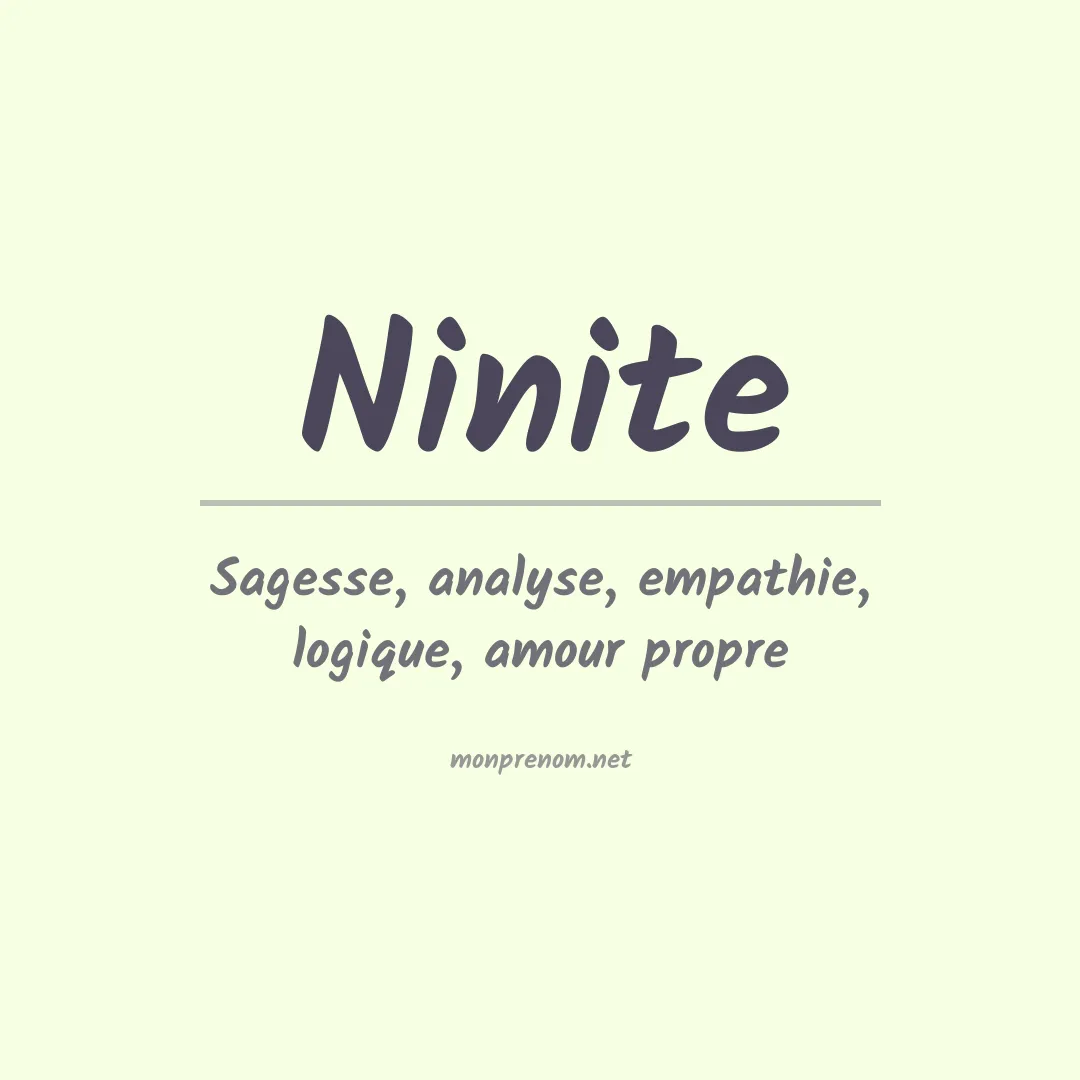 Signification du Prénom Ninite Signification du Prénom Ninite