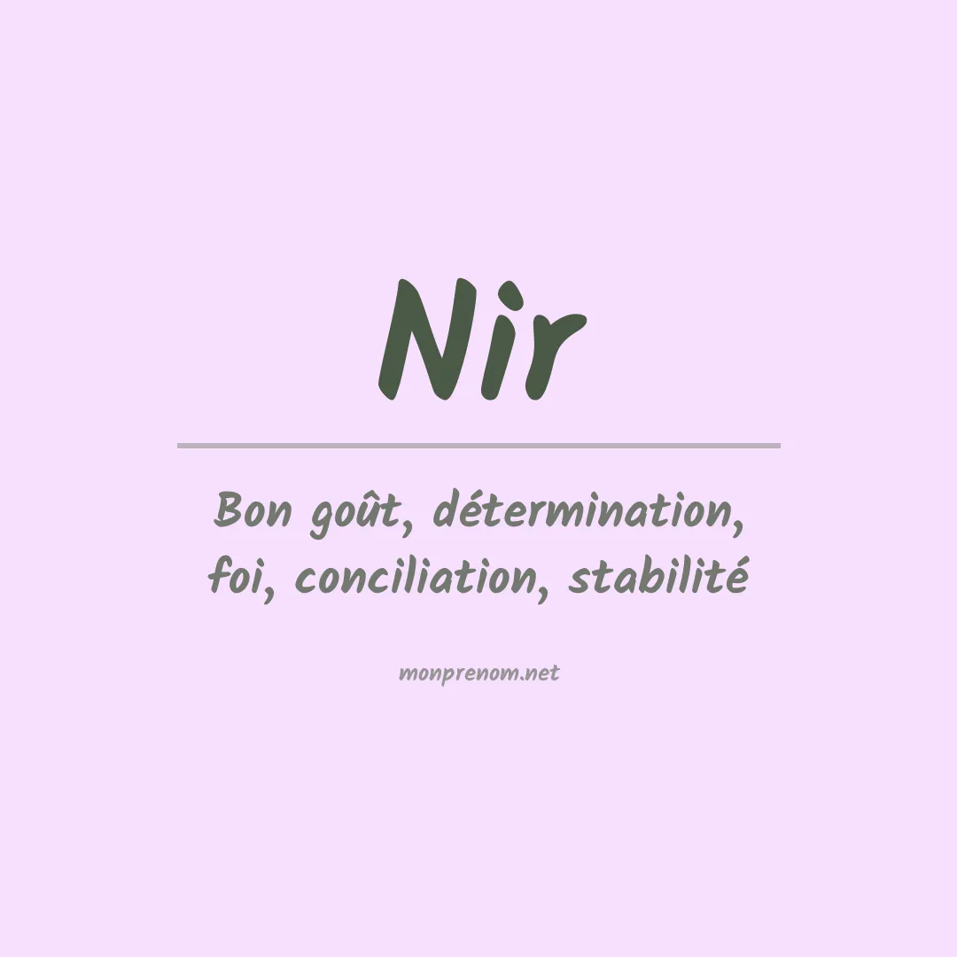 Signification du Prénom Nir Signification du Prénom Nir