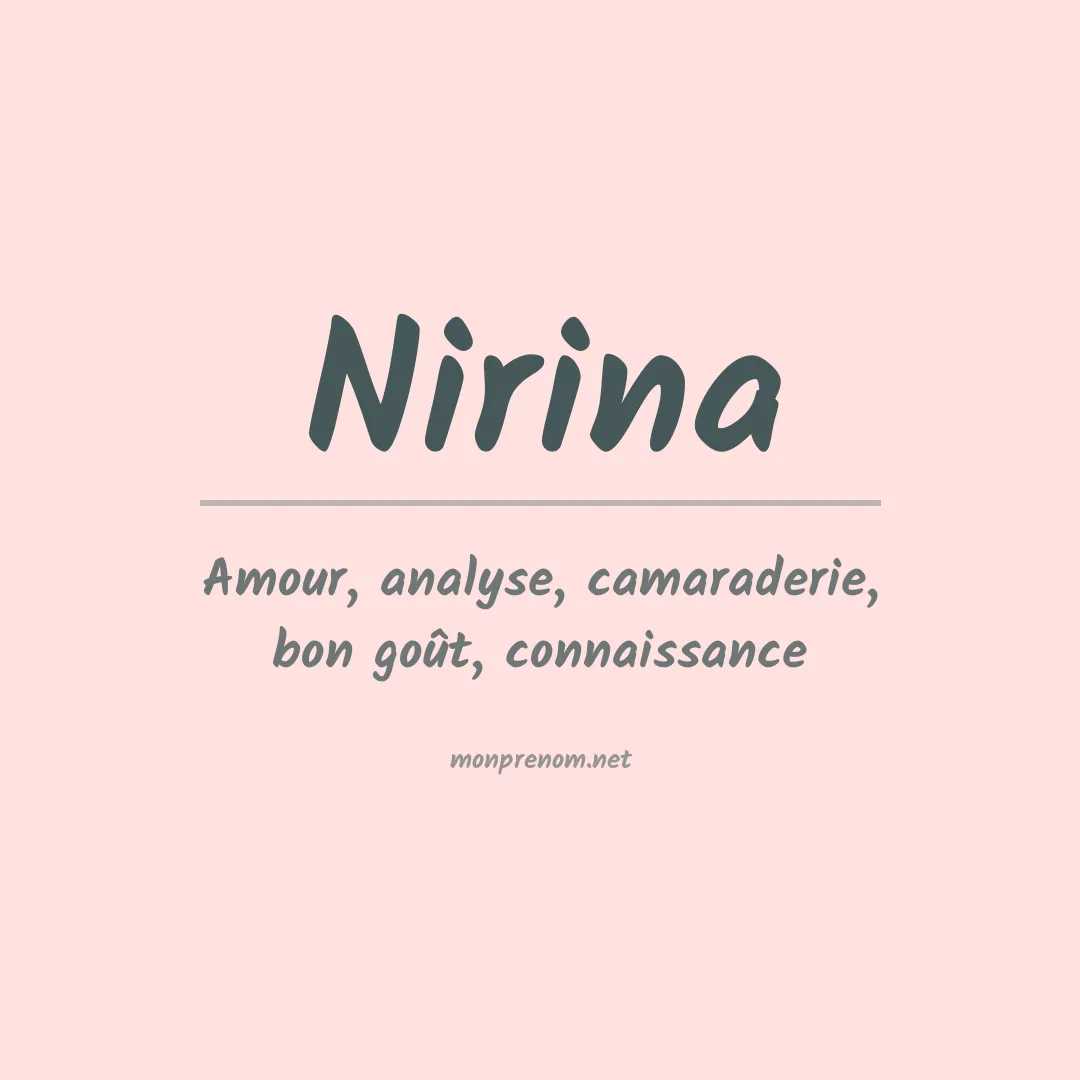 Signification du Prénom Nirina
