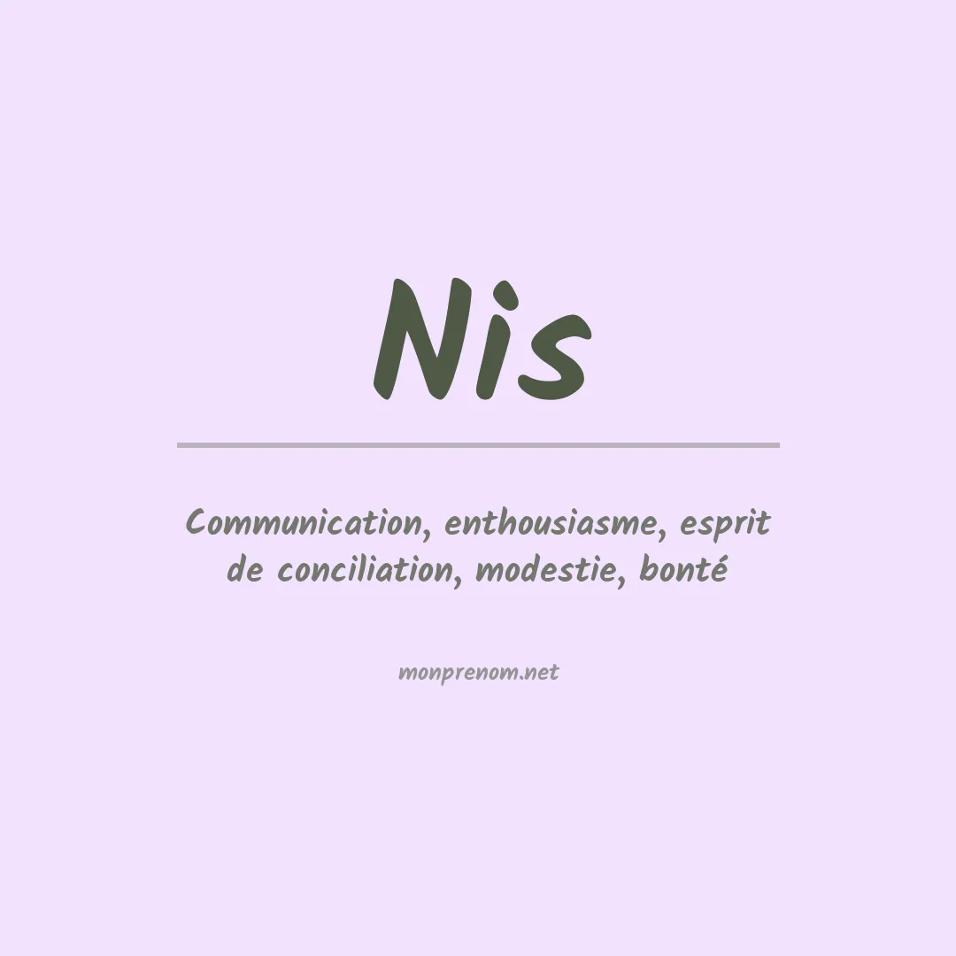 Signification du Prénom Nis Signification du Prénom Nis