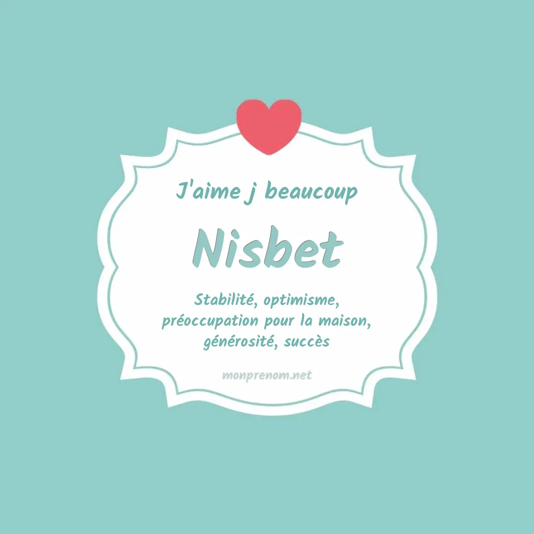 j'aime beaucoup Nisbet