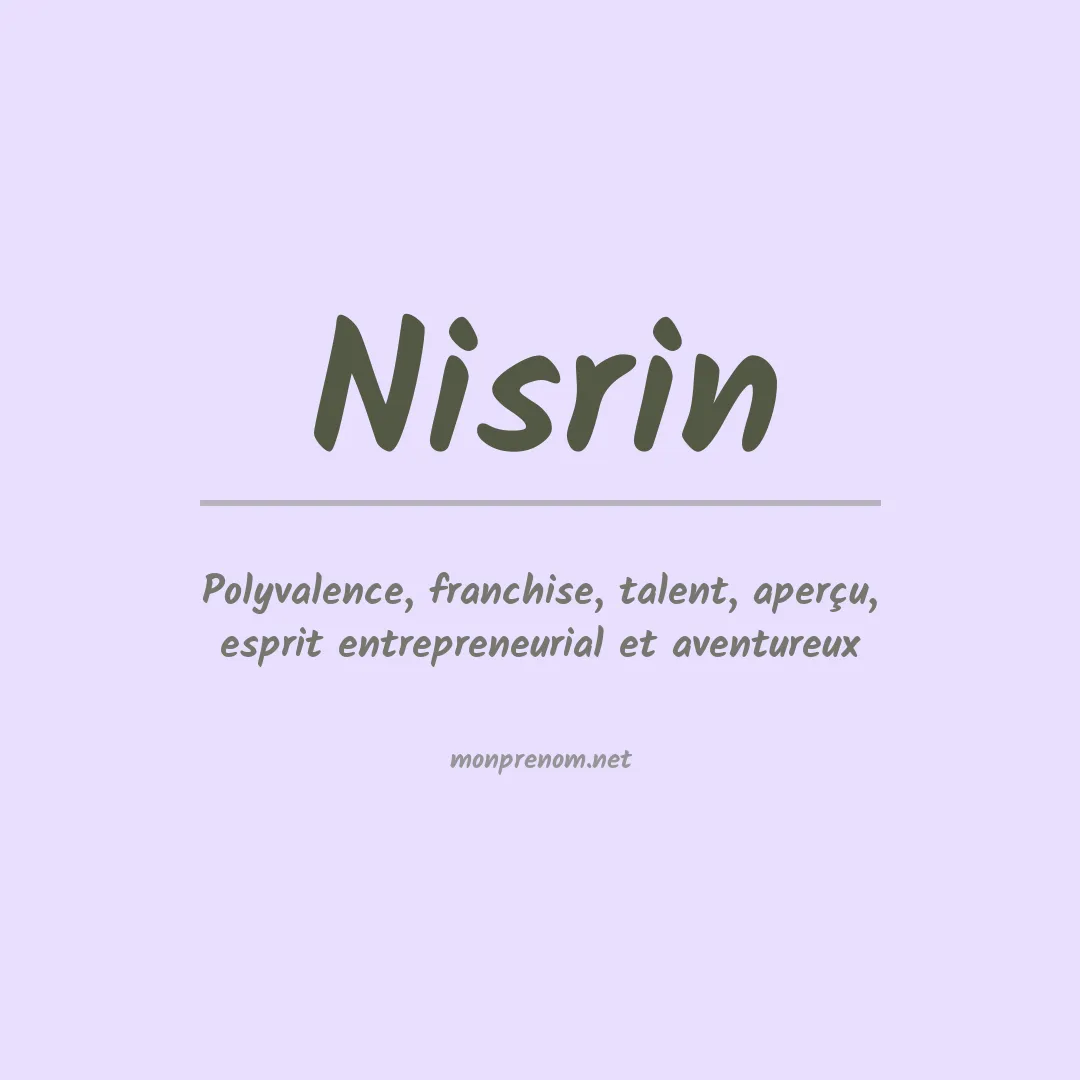 Signification du Prénom Nisrin Signification du Prénom Nisrin
