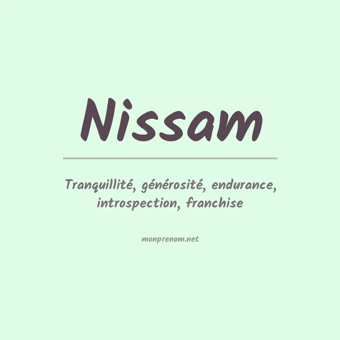 Signification du Prénom Nissam