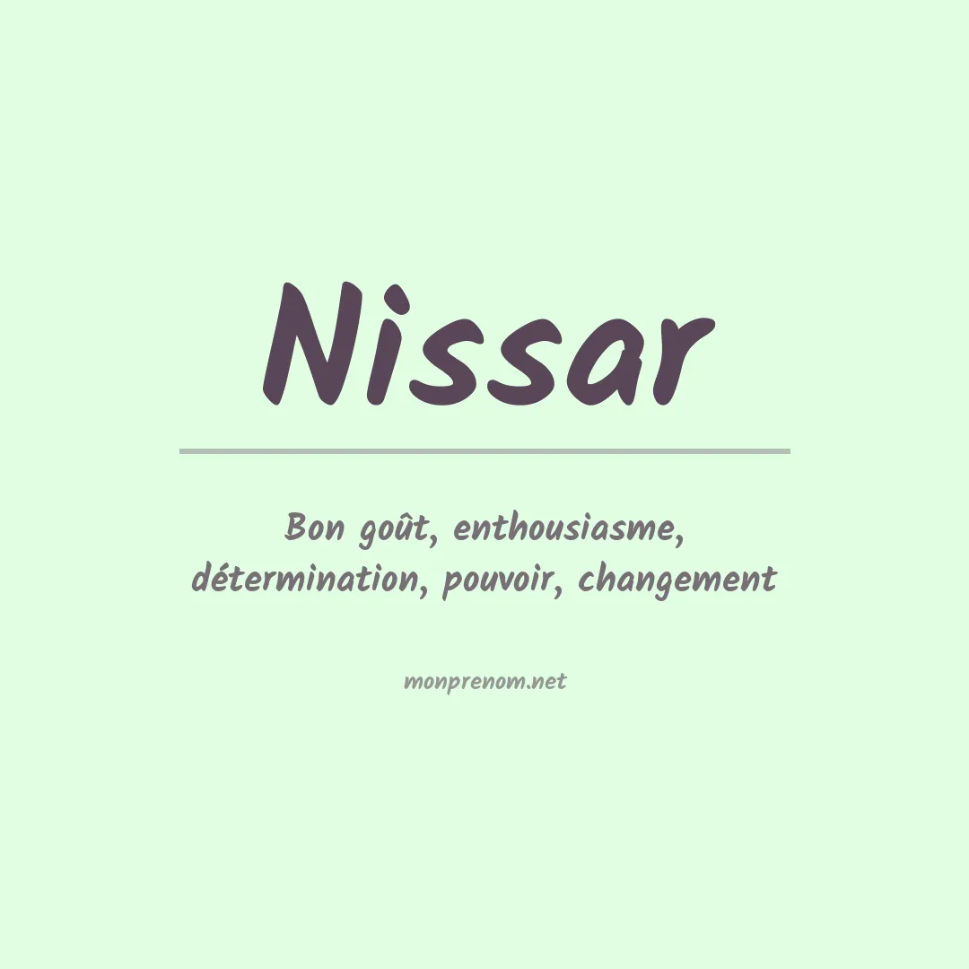 Signification du Prénom Nissar