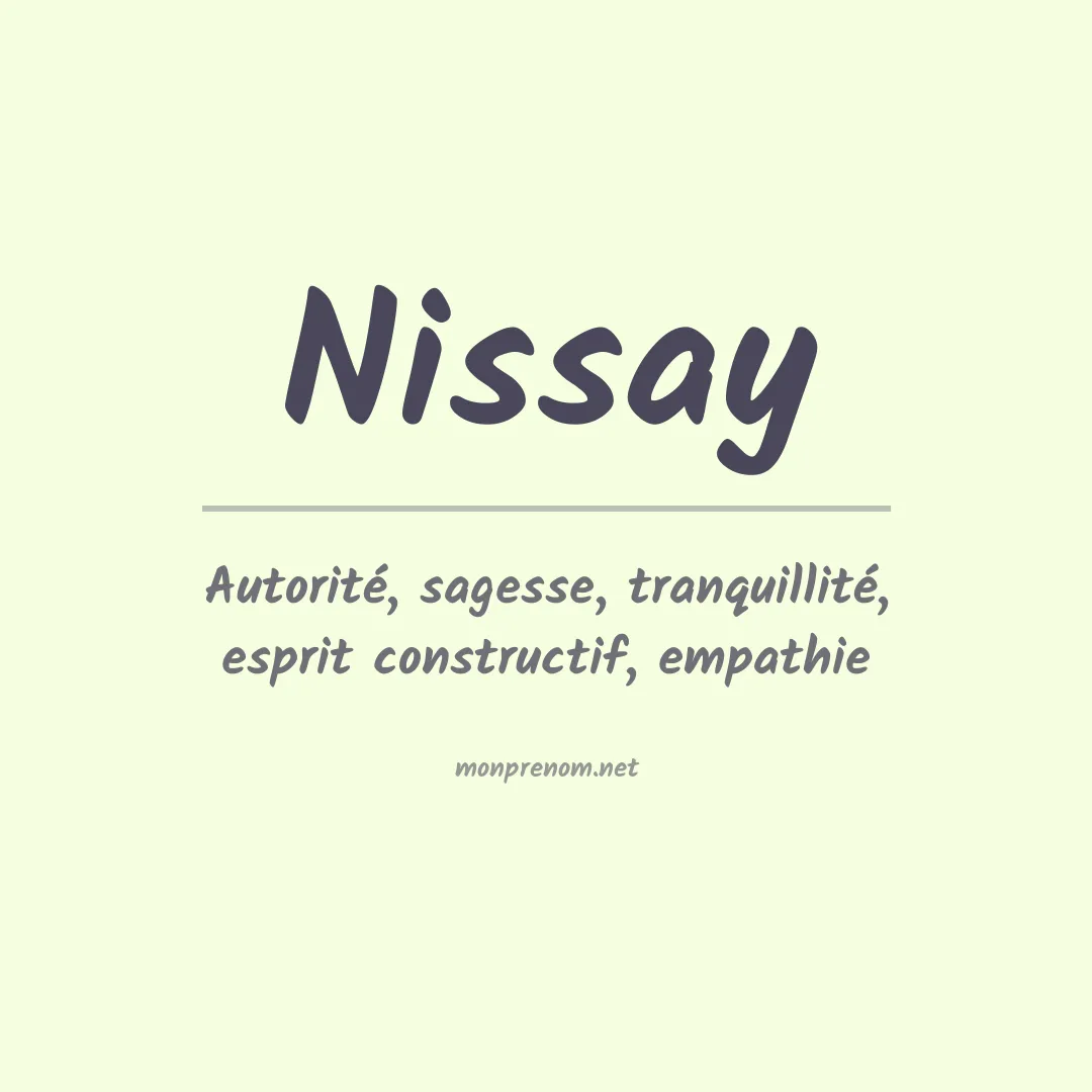 Signification du Prénom Nissay Signification du Prénom Nissay