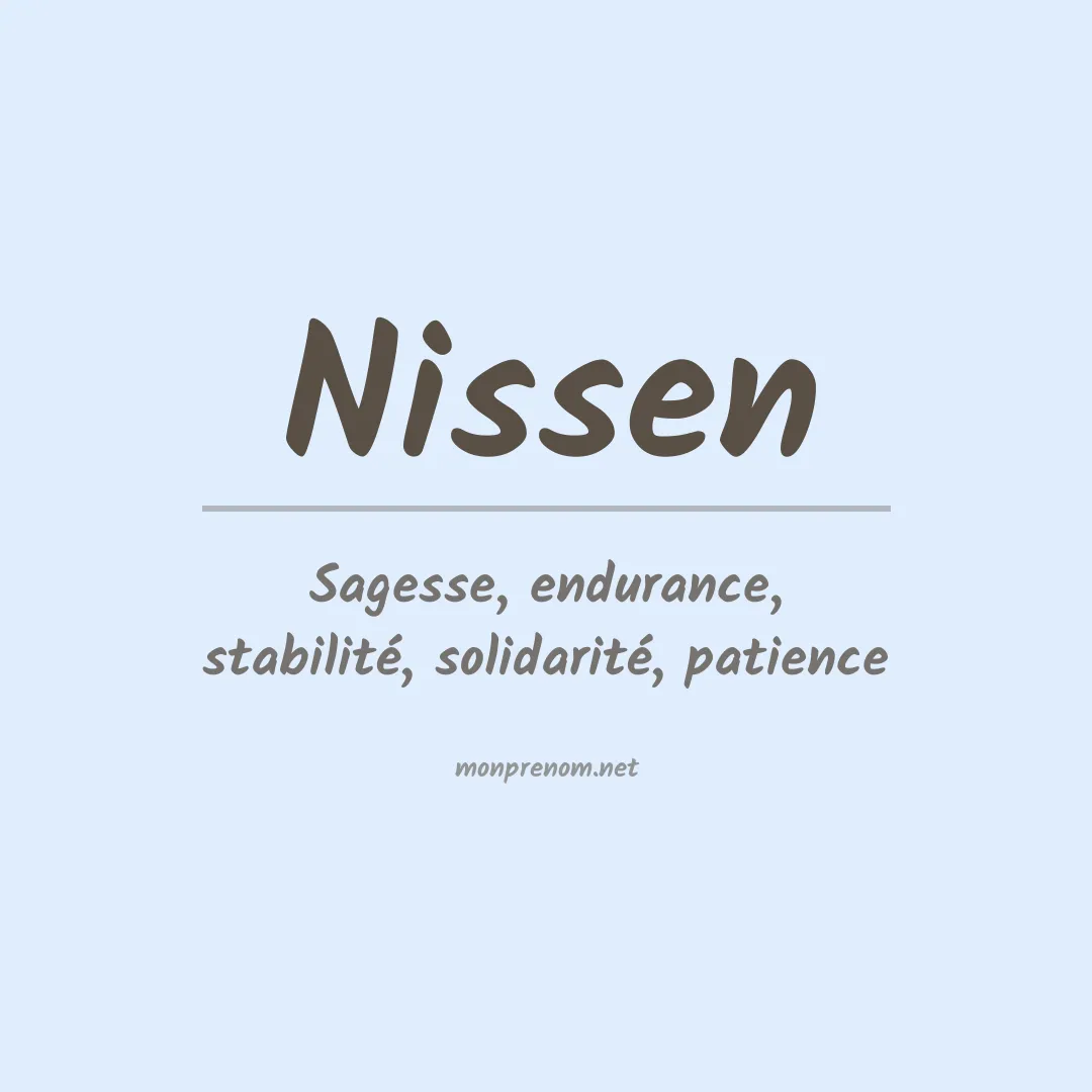Signification du Prénom Nissen