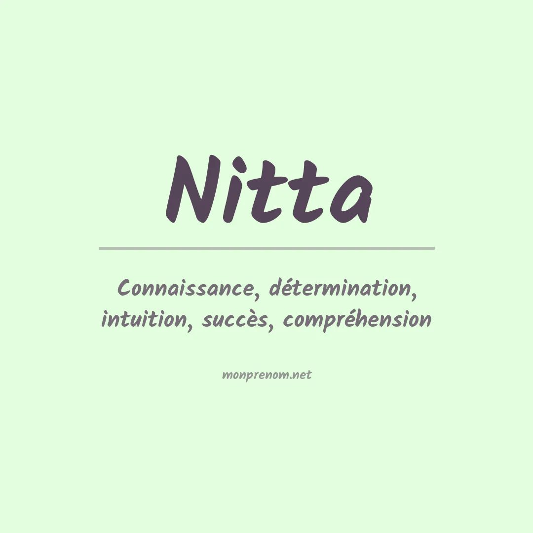 Signification du Prénom Nitta