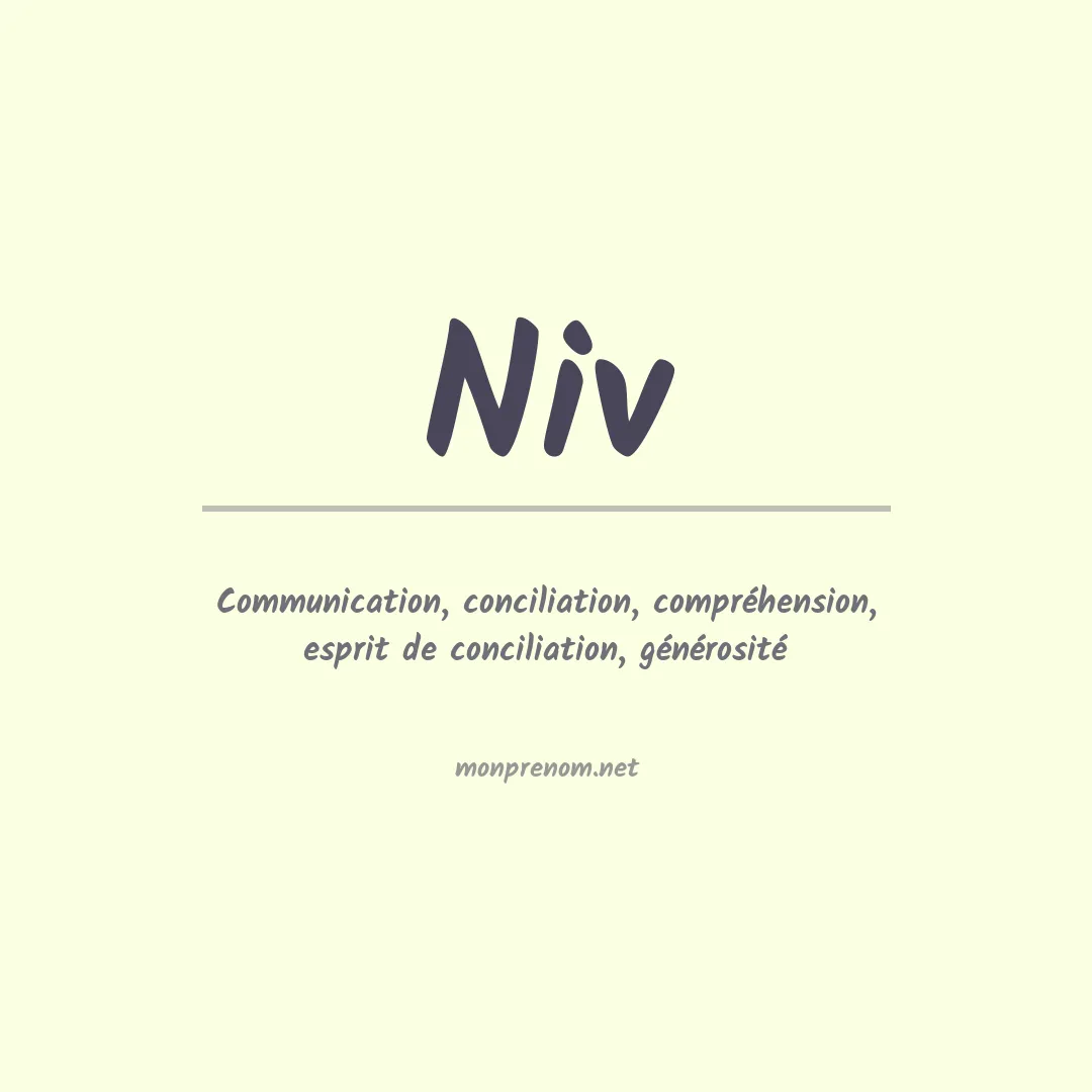 Signification du Prénom Niv