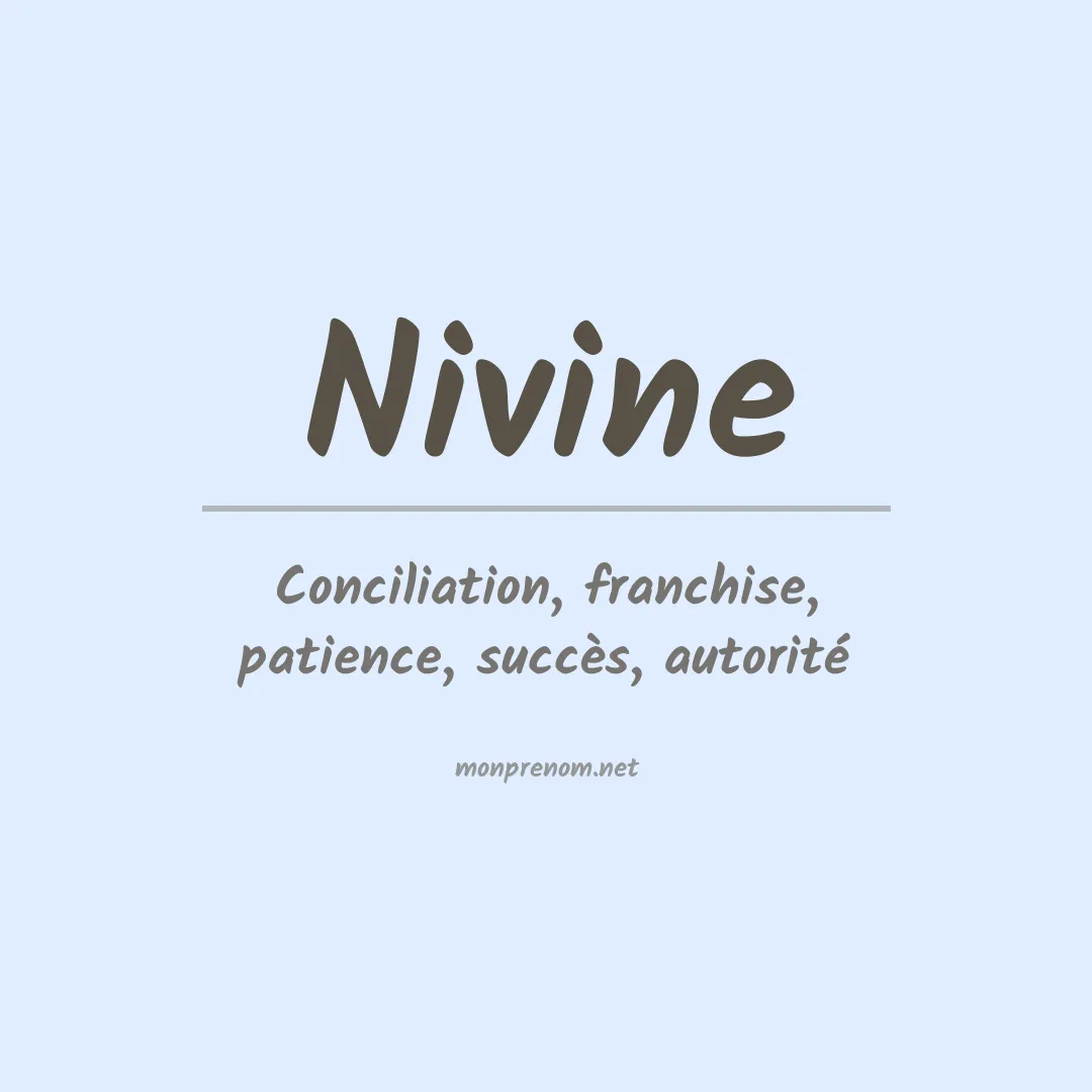 Signification du Prénom Nivine Signification du Prénom Nivine