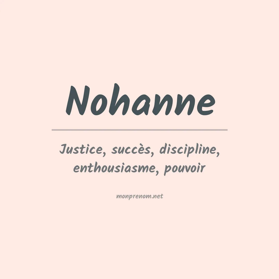 Signification du Prénom Nohanne
