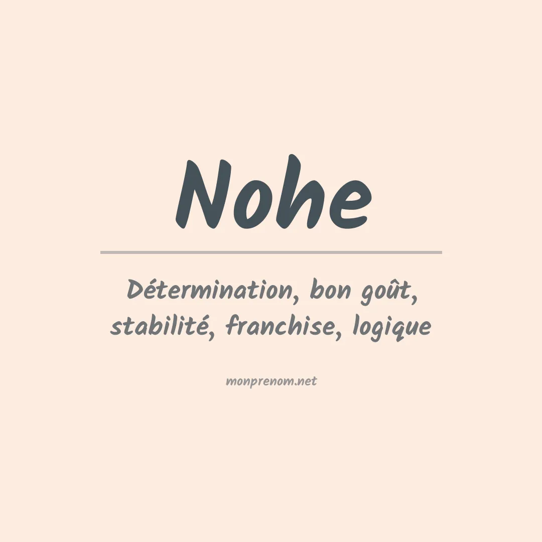 Signification du Prénom Nohe