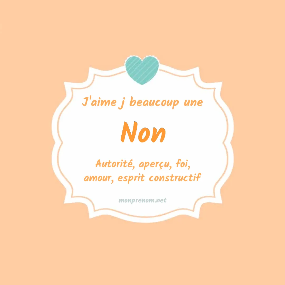 j'aime beaucoup Non