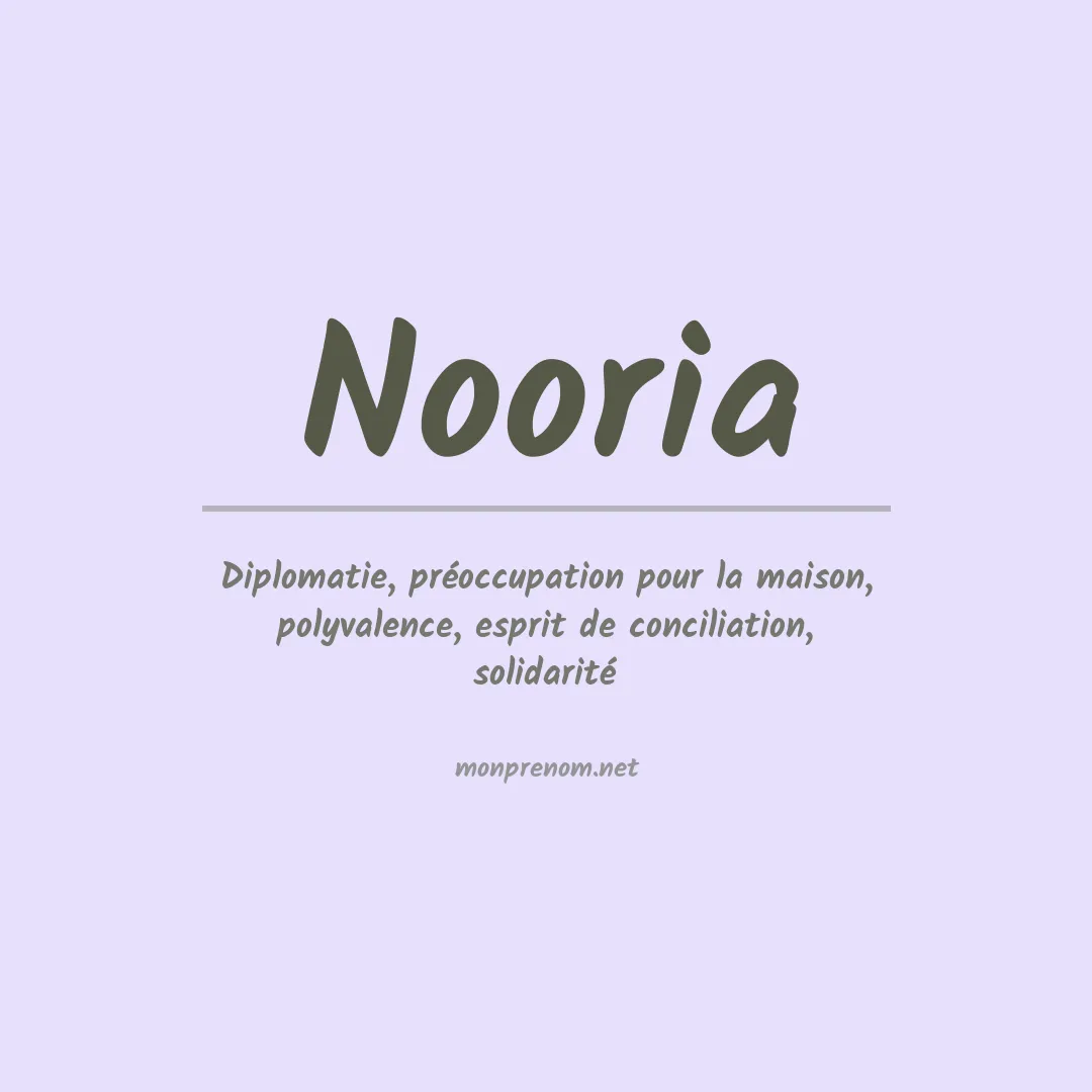 Signification du Prénom Nooria