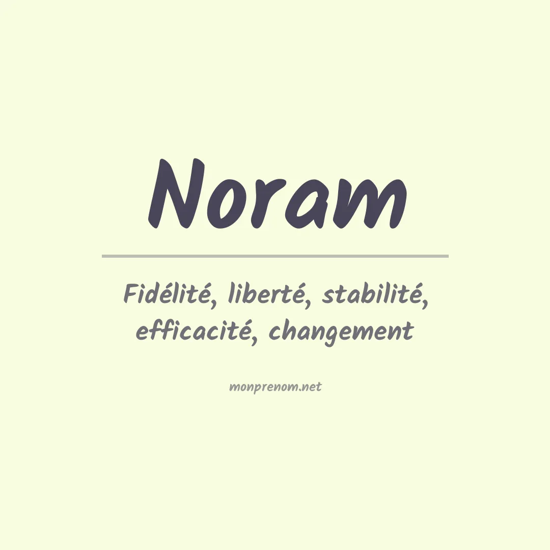 Signification du Prénom Noram Signification du Prénom Noram