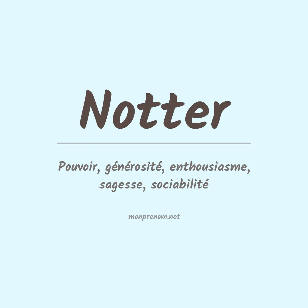 Signification du Prénom Notter