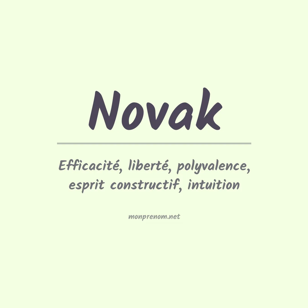Signification du Prénom Novak