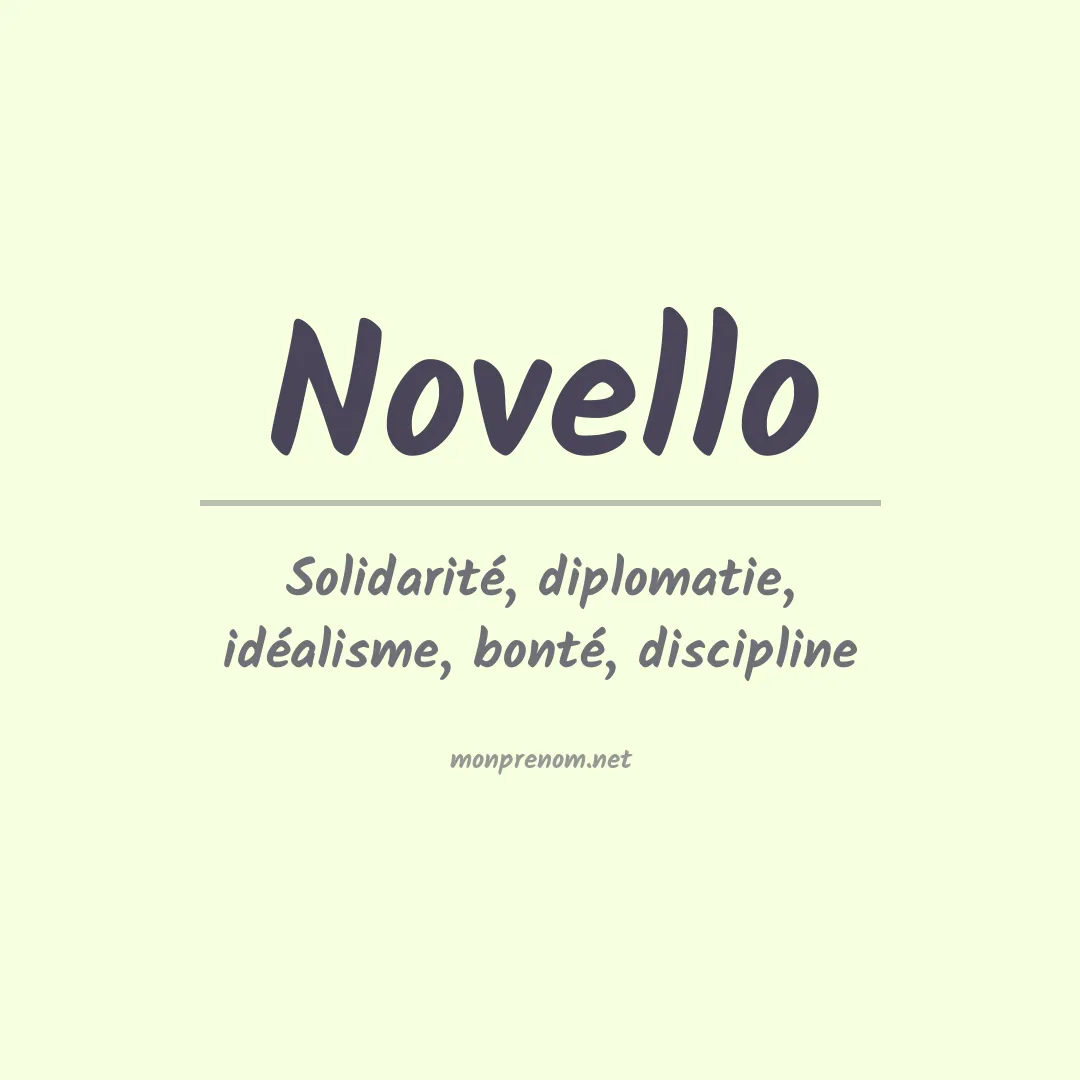 Signification du Prénom Novello