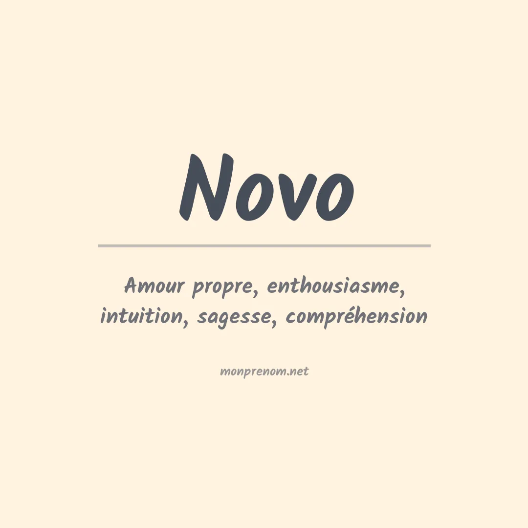 Signification du Prénom Novo Signification du Prénom Novo