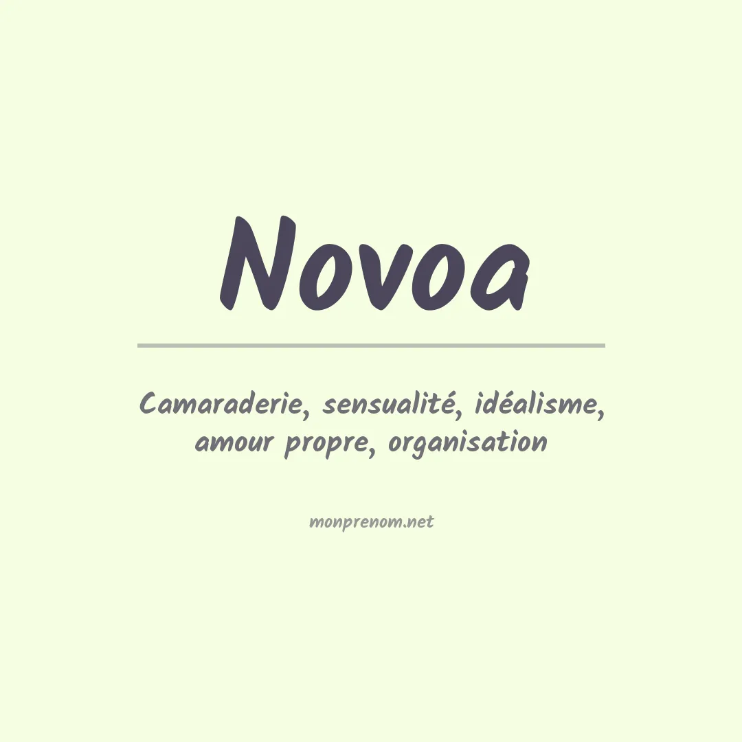Signification du Prénom Novoa Signification du Prénom Novoa