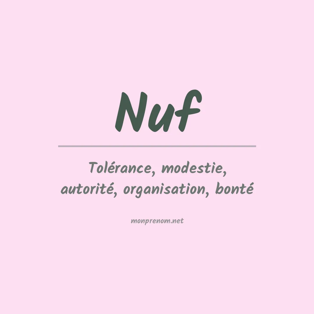 Signification du Prénom Nuf Signification du Prénom Nuf