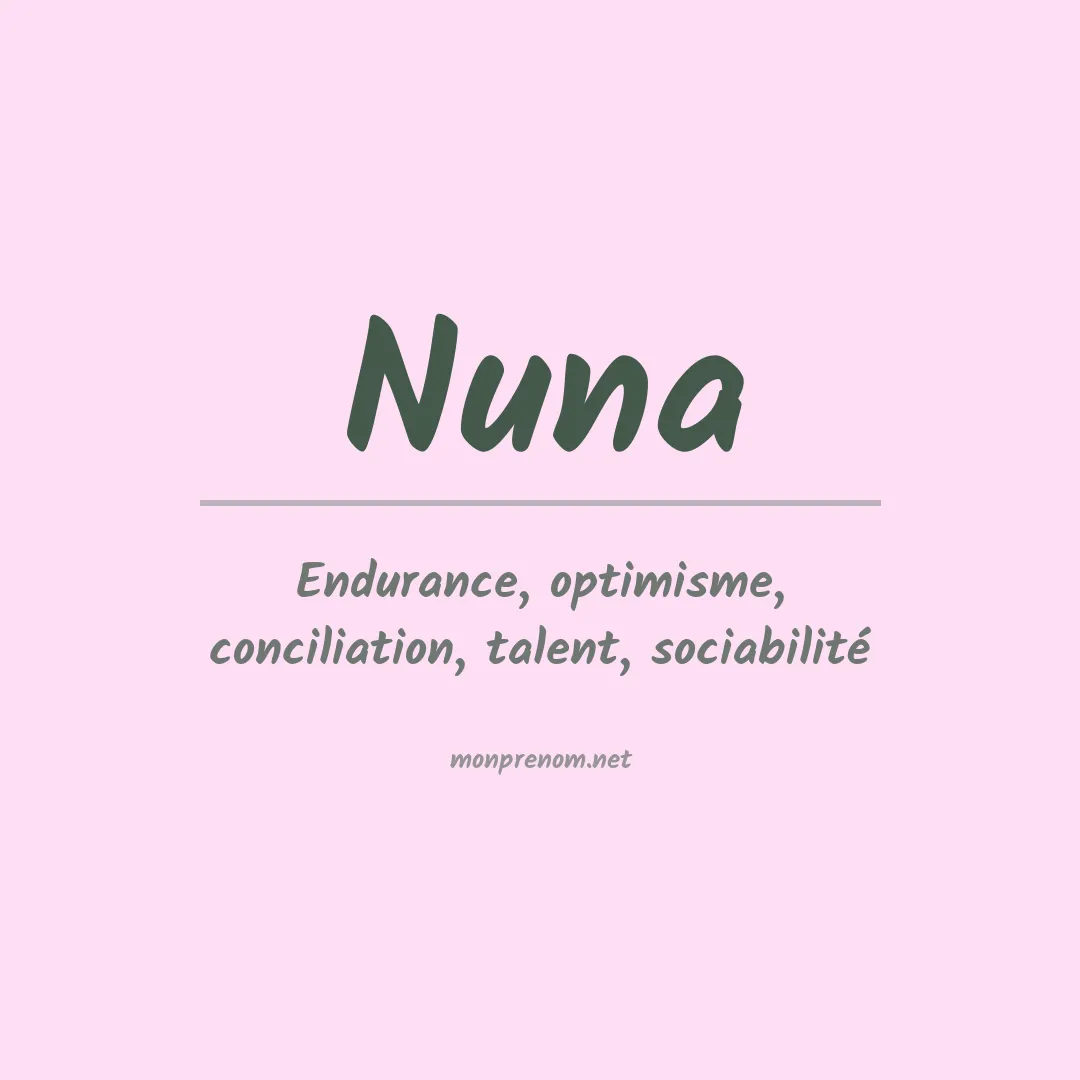 Signification du Prénom Nuna