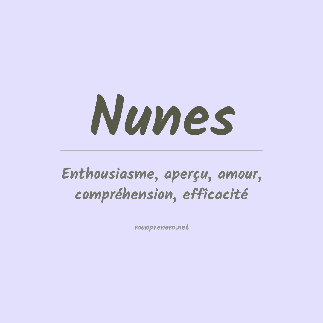 Signification du Prénom Nunes