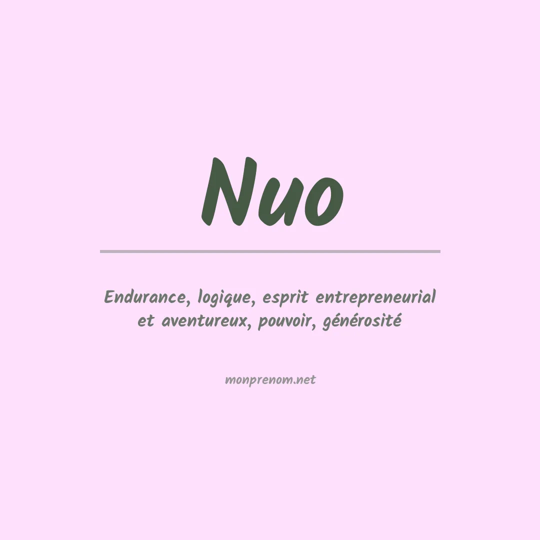 Signification du Prénom Nuo Signification du Prénom Nuo