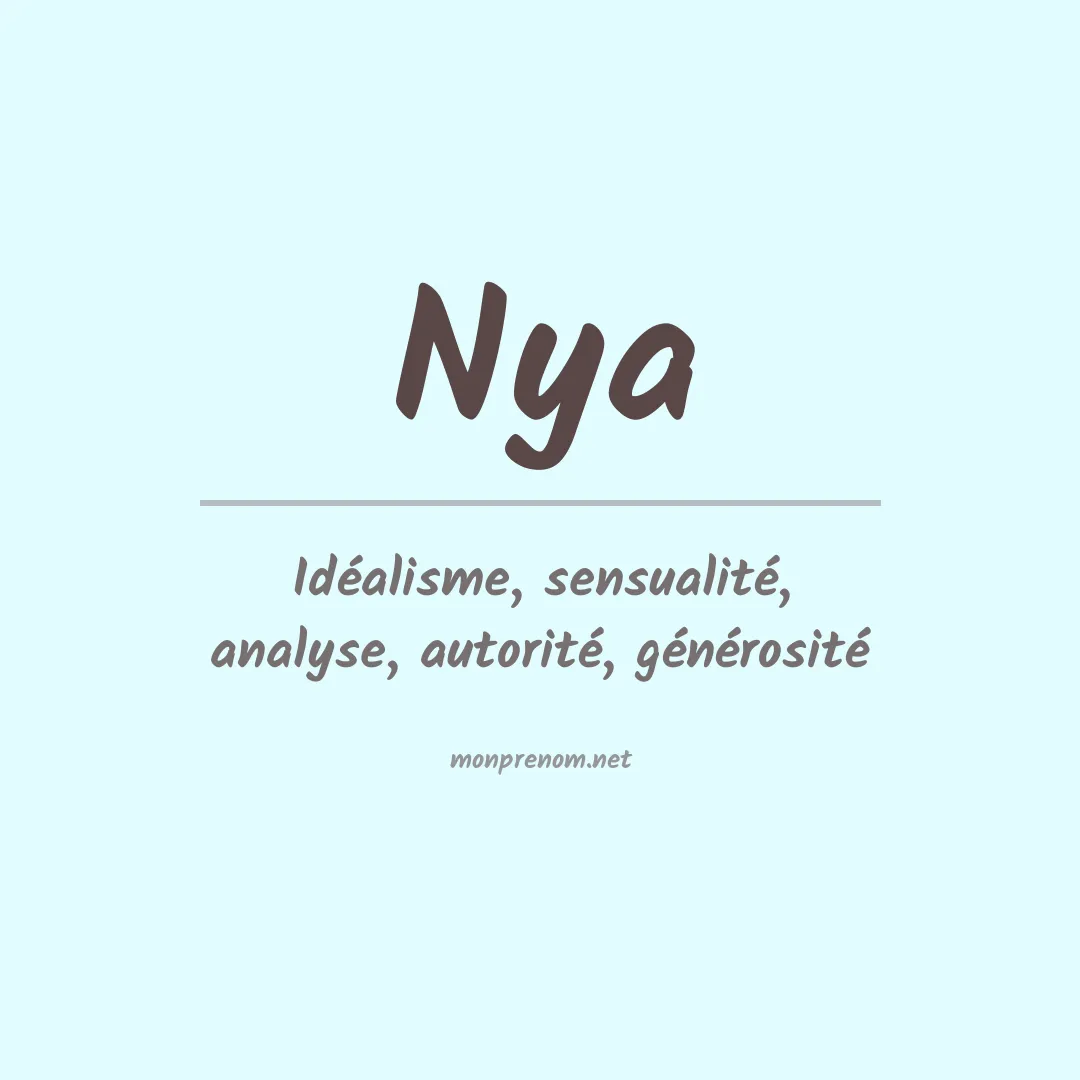 Signification du Prénom Nya Signification du Prénom Nya