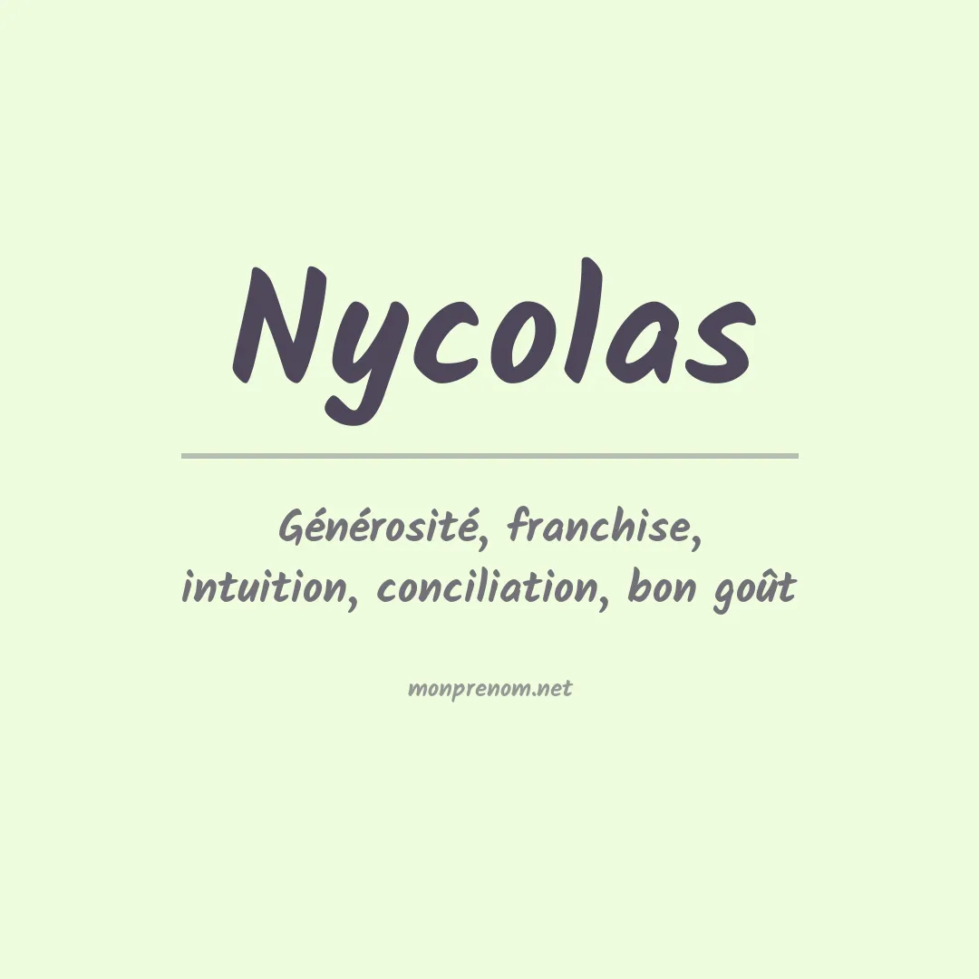 Signification du Prénom Nycolas