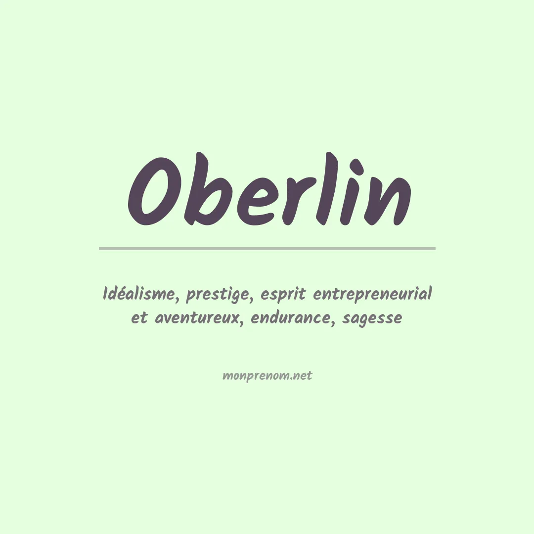 Signification du Prénom Oberlin