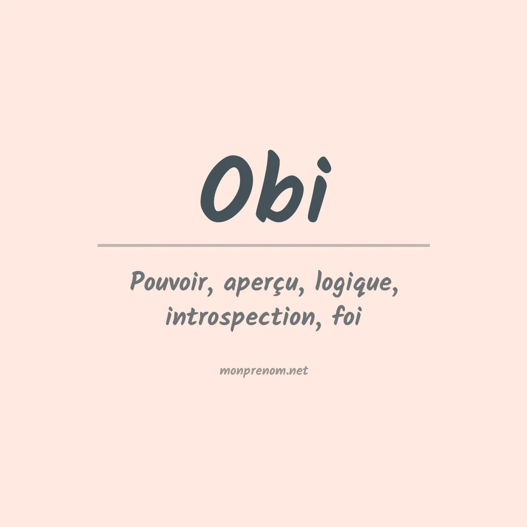 Signification du Prénom Obi