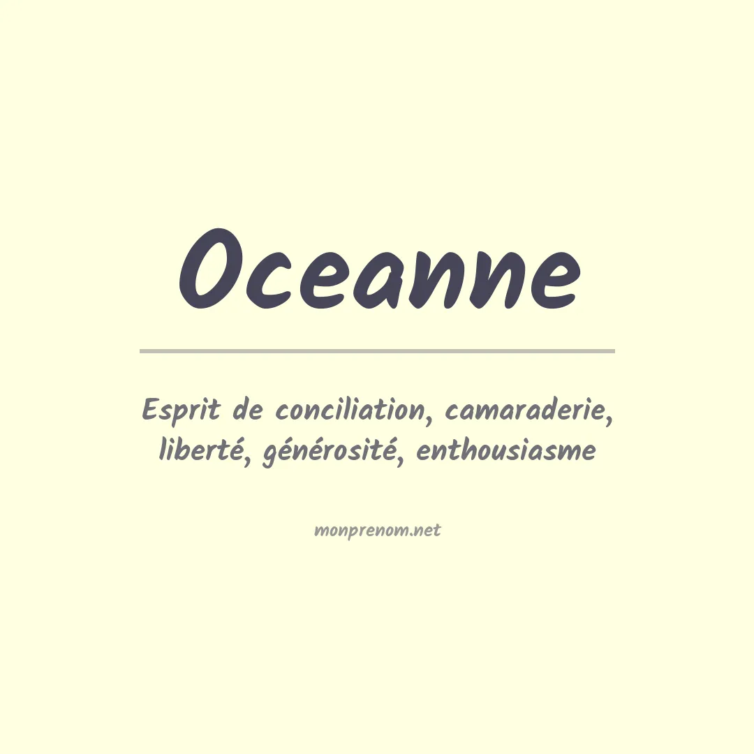 Signification du Prénom Oceanne Signification du Prénom Oceanne
