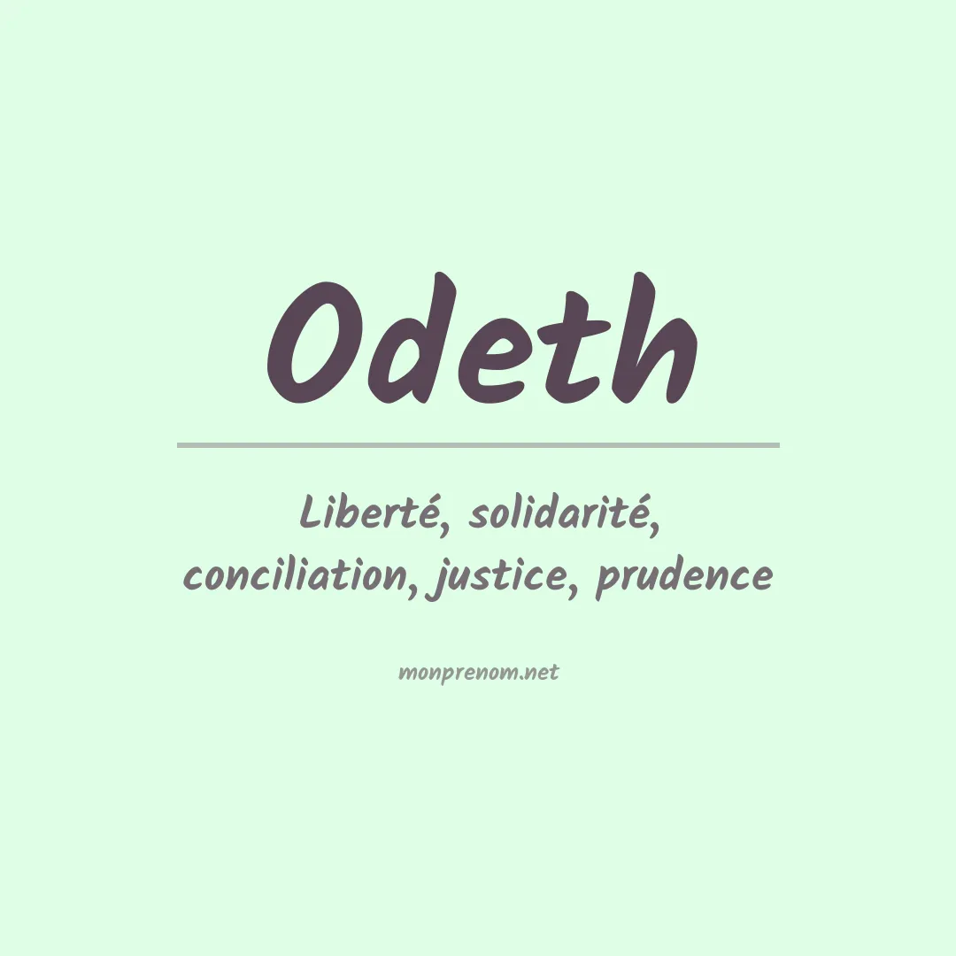 Signification du Prénom Odeth Signification du Prénom Odeth