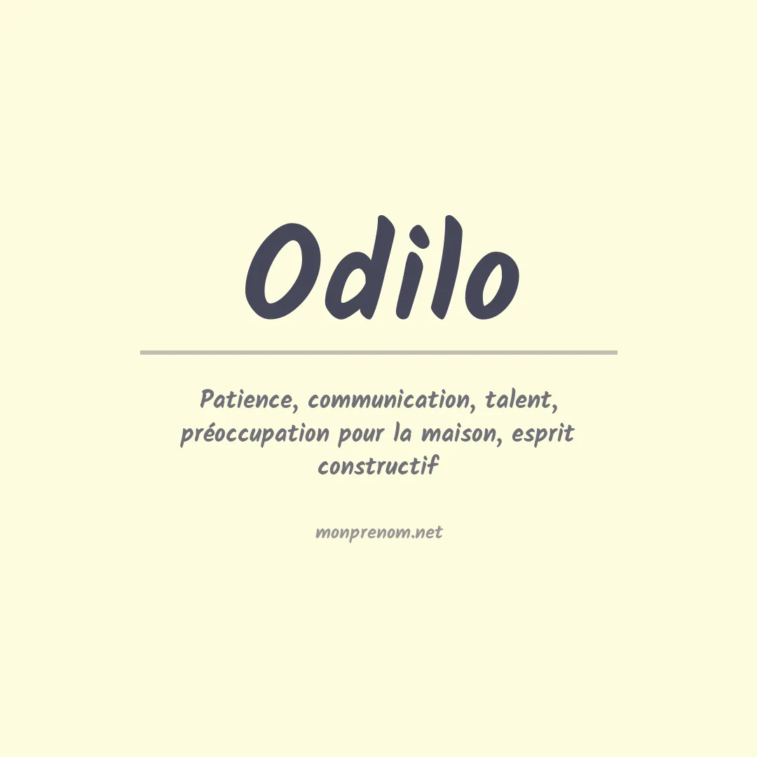 Signification du Prénom Odilo Signification du Prénom Odilo