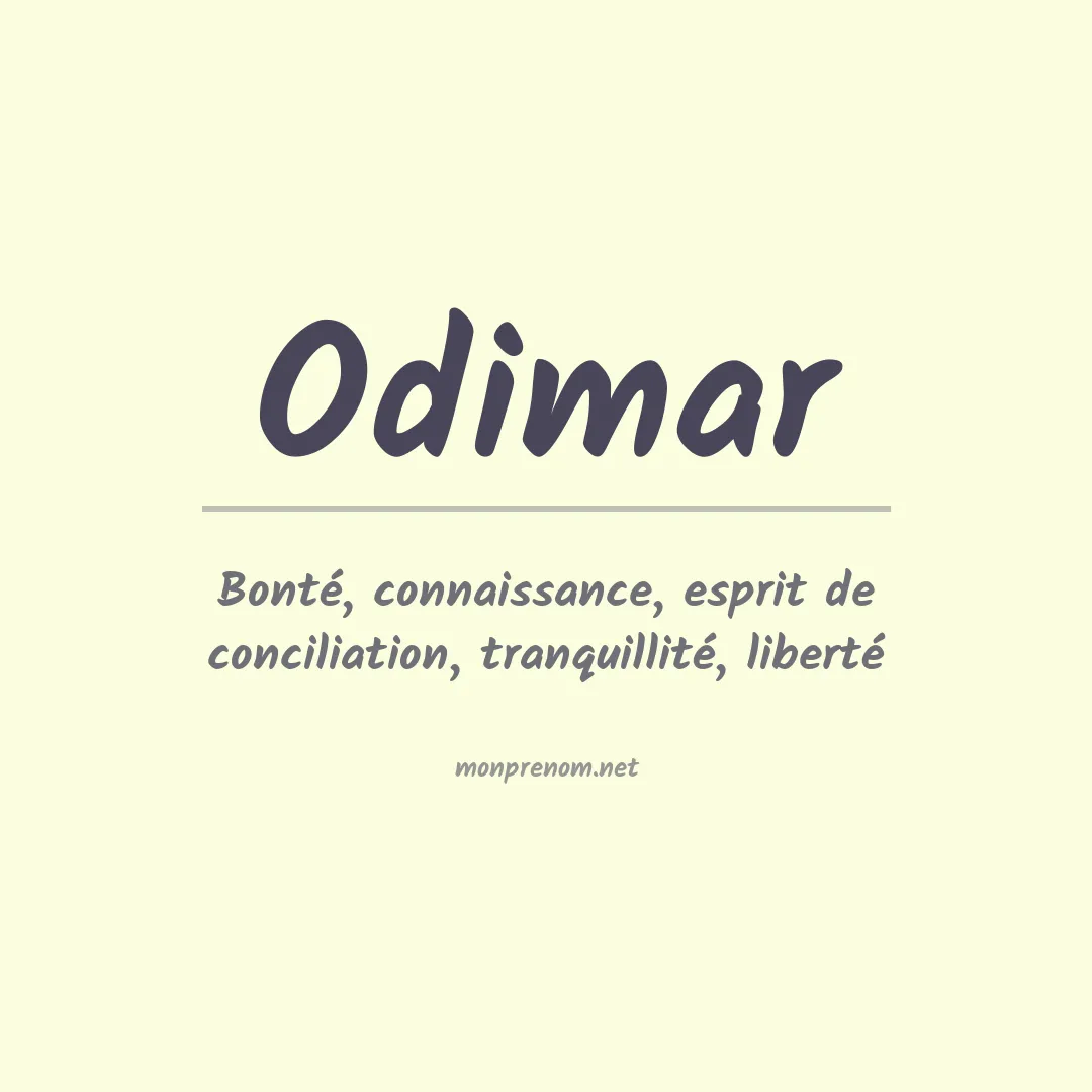 Signification du Prénom Odimar Signification du Prénom Odimar